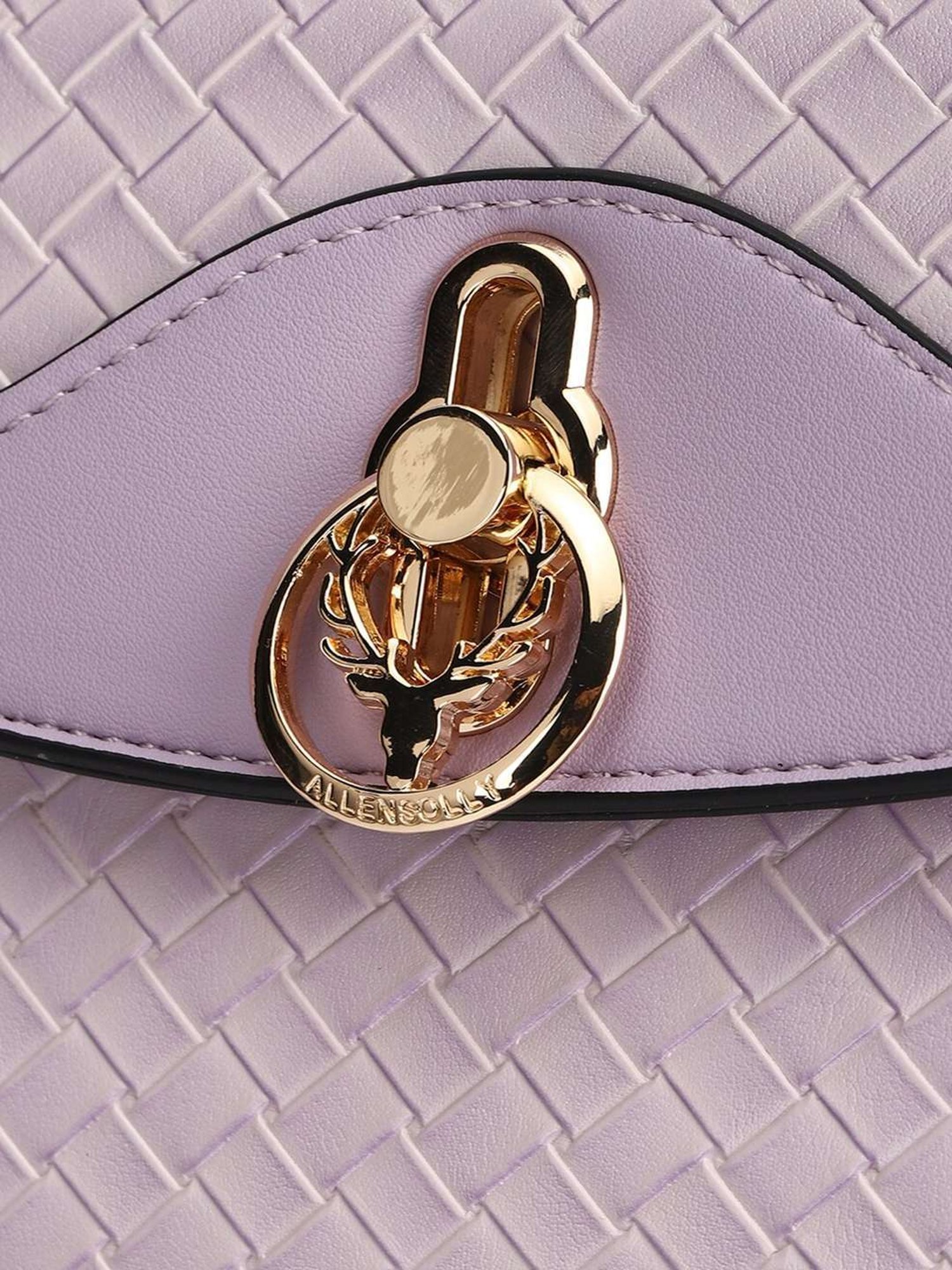 Allen Solly Purple Textured Medium Handbag