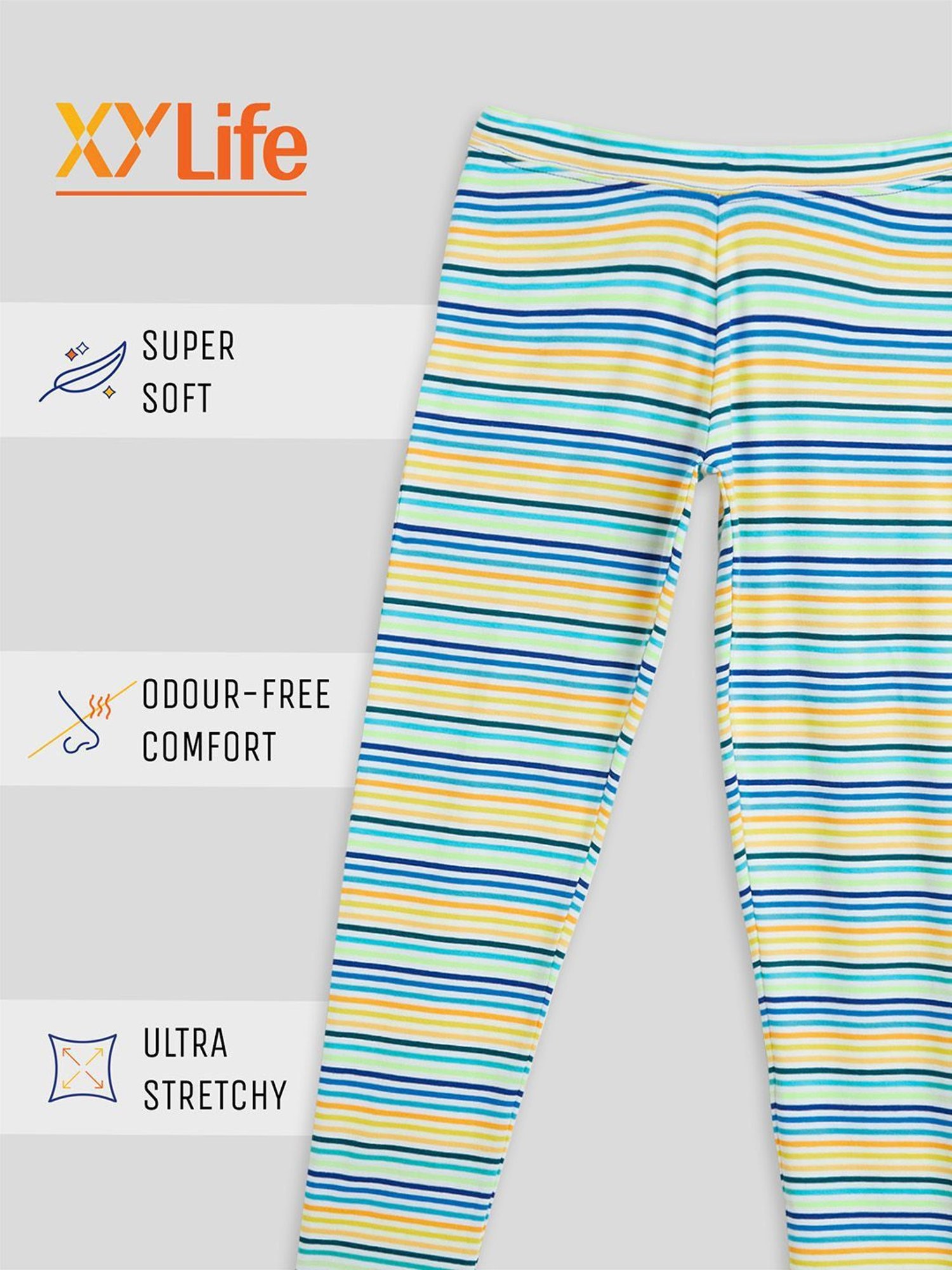 XY Life Kids Multicolor Cotton Striped Leggings