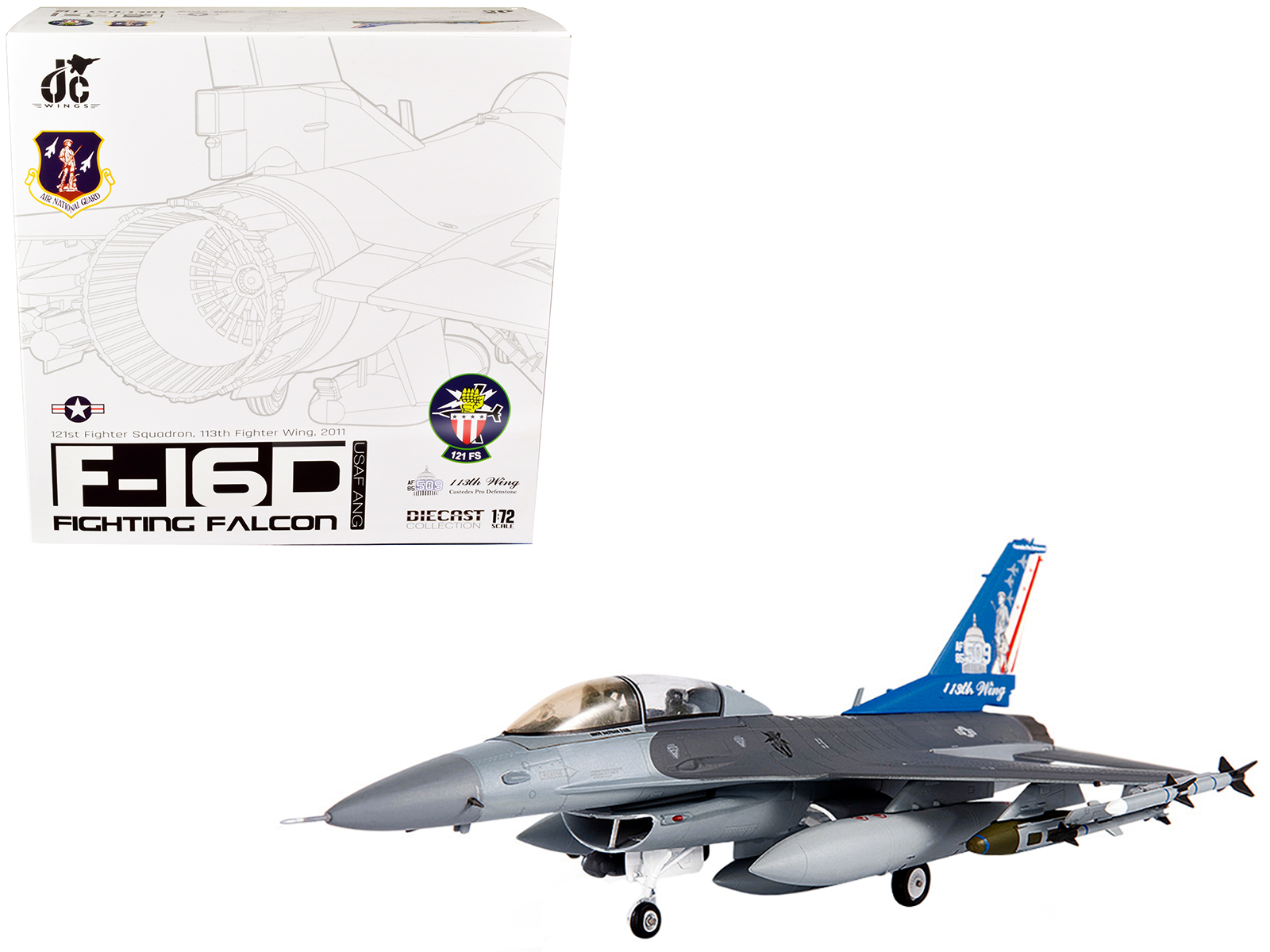 Lockheed Martin F-16C Fighting Falcon Fighter Aircraft "Viper Demo Team" (2021) United States Air Force 1/144 Diecast Model by JC Wings