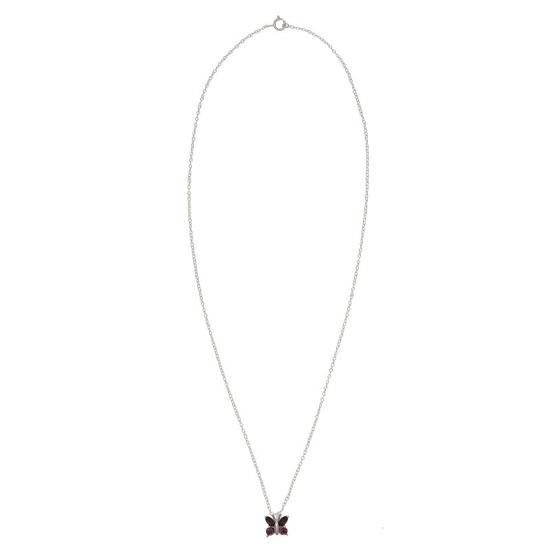 FAO Schwarz Sterling Silver Butterfly Pendant Necklace