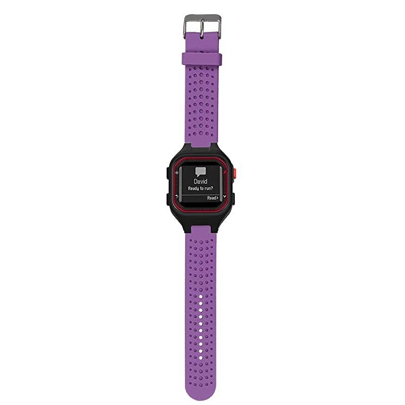Band Compatible with Garmin Forerunner 25 GPS Running Watch Wristband Fitness Tracker for Smartphone(Mans Strap) (Purple)