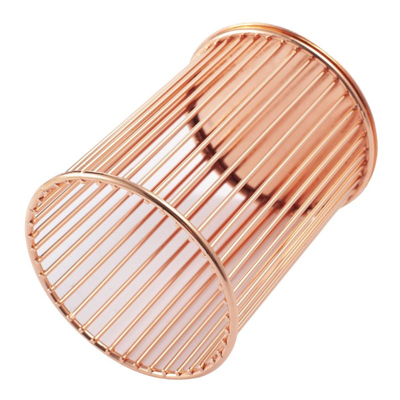 Zodaca Rose Gold Metal Wire Pen Holder for Desk Pencil Makeup Brush