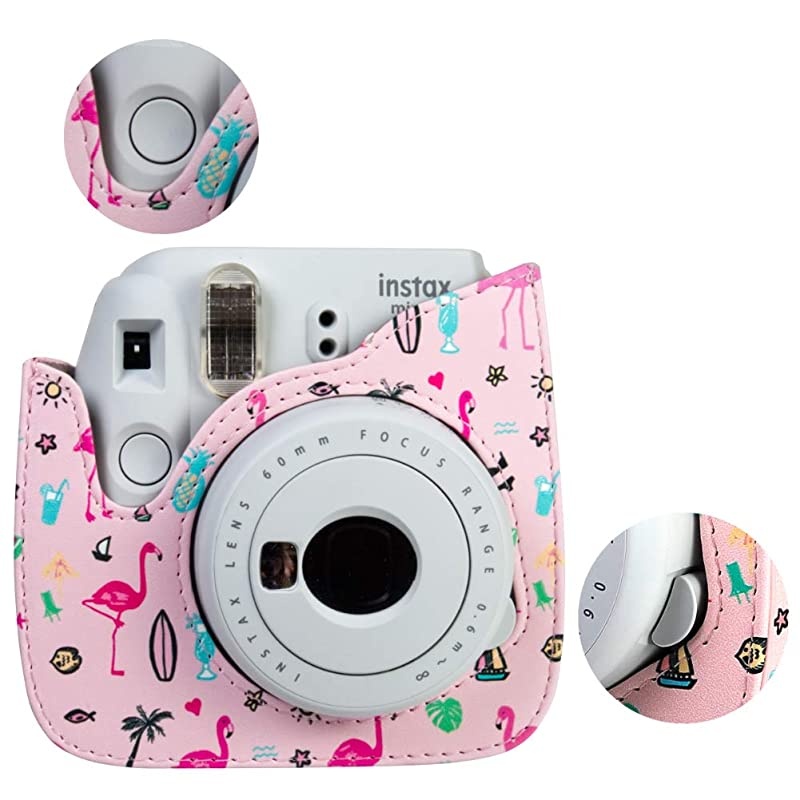 Instant Mini 9 Protective & Portable Case, Compatible with Fujifilm Instax Mini 9, Mini 8 Instant Camera, with Adjustable Shoulder Strap. (Cute Bear)
