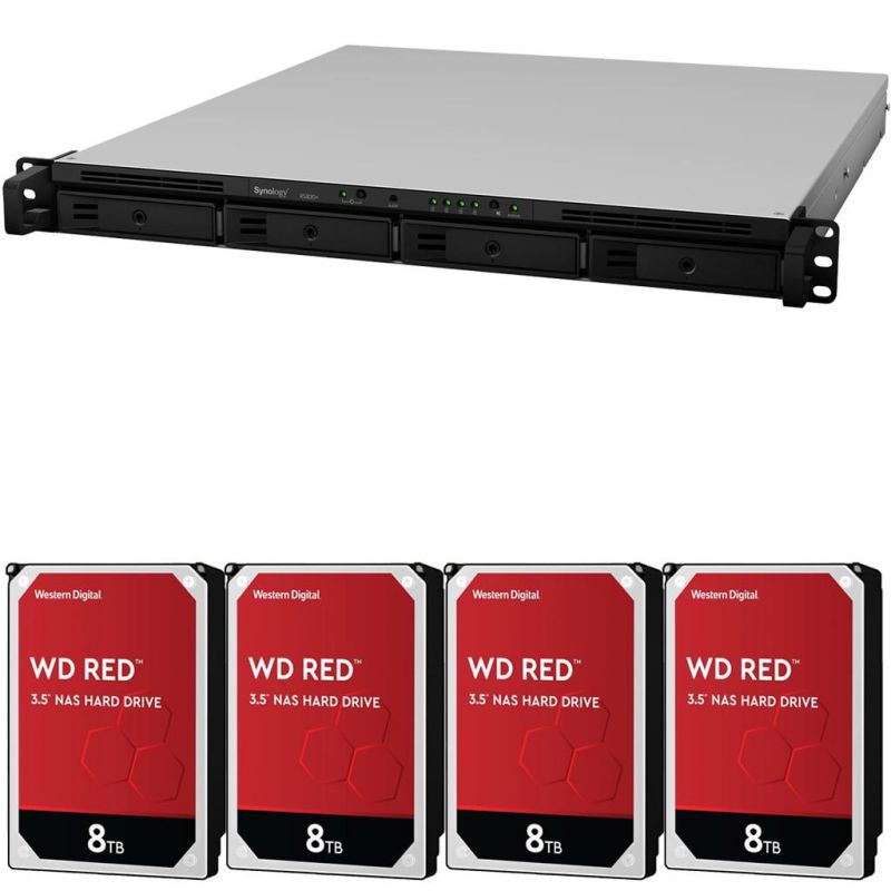 Synology RS820+ 4-Bay RackStation NAS with 18GB RAM and  8TB (4x2TB) of Western Digital RED NAS Drives Fully Assembled and Tested By CustomTechSales