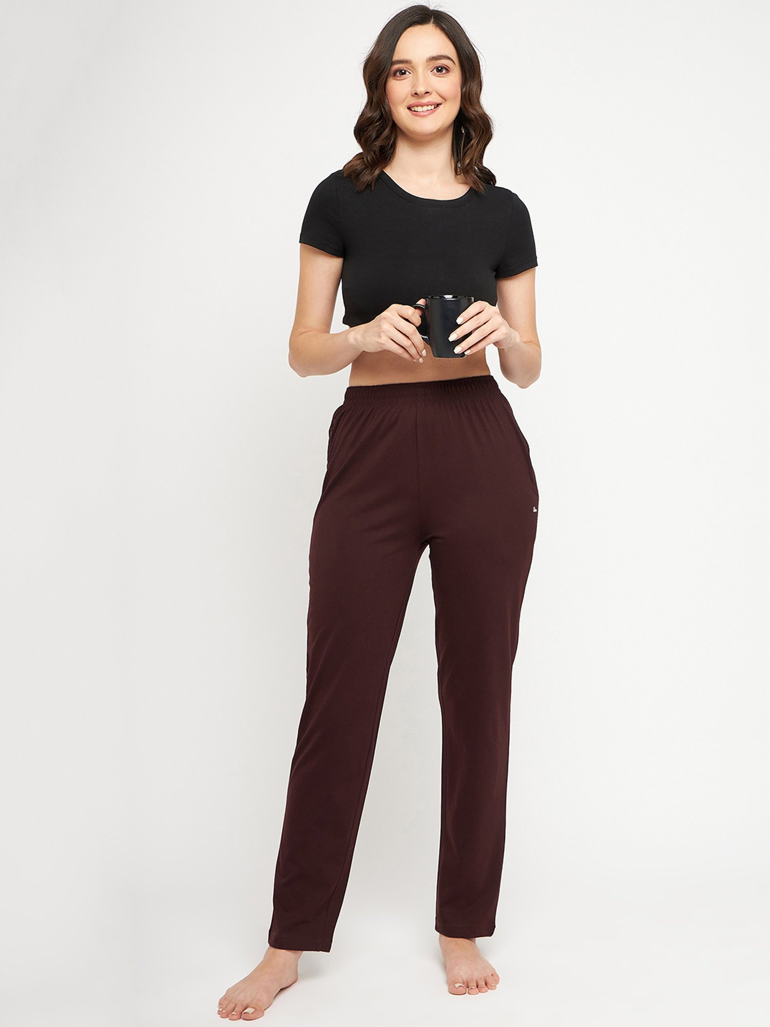 Okane Burgundy Mid Rise Lounge Pants