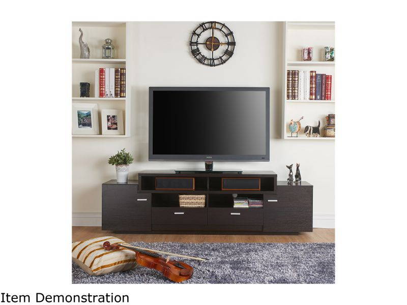 Furniture of America Braswell Wood 72-Inch Multi-Storage TV Stand in Cappuccino