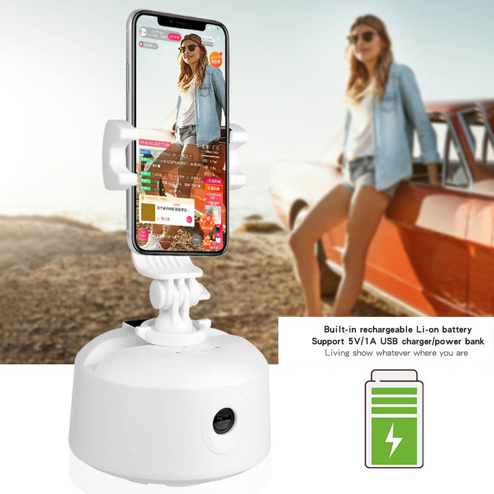360&deg; Rotation Auto Face Tracking Live Streaming Gimbal Smart Tracking with Holder For Smartphones