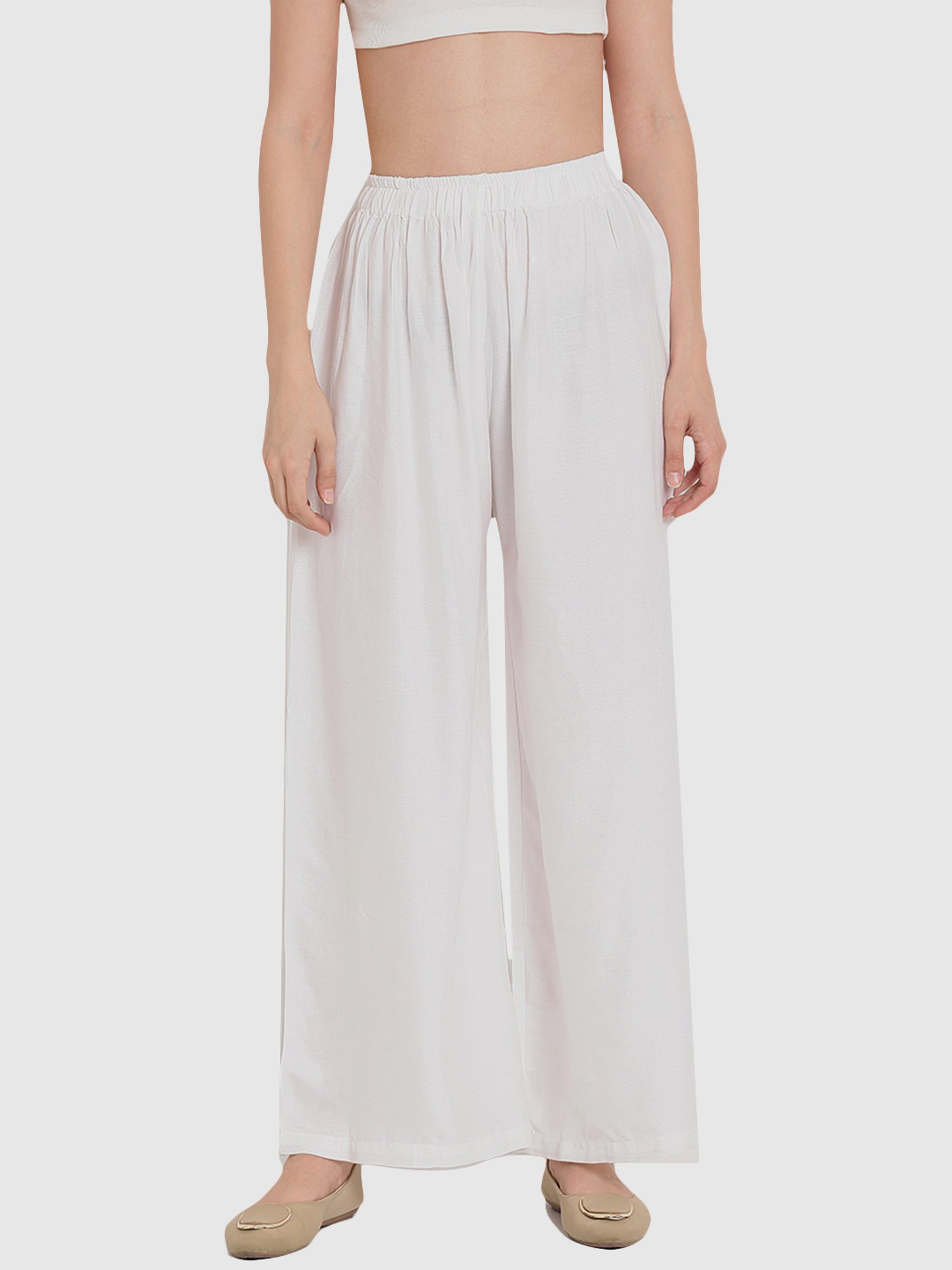 Saffron Threads Black Elasticated Palazzos