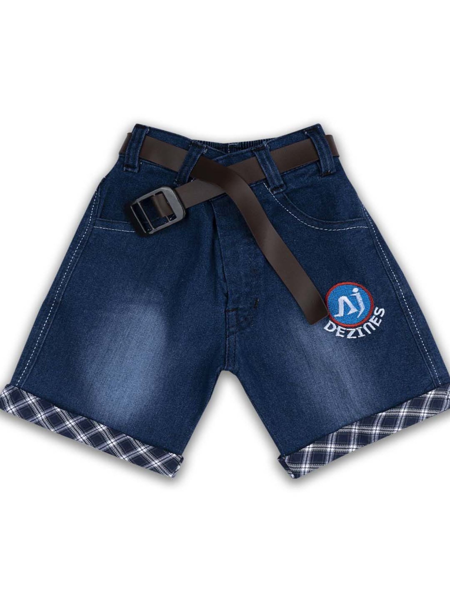AJ Dezines Kids Blue & White Chequered Shirt Set