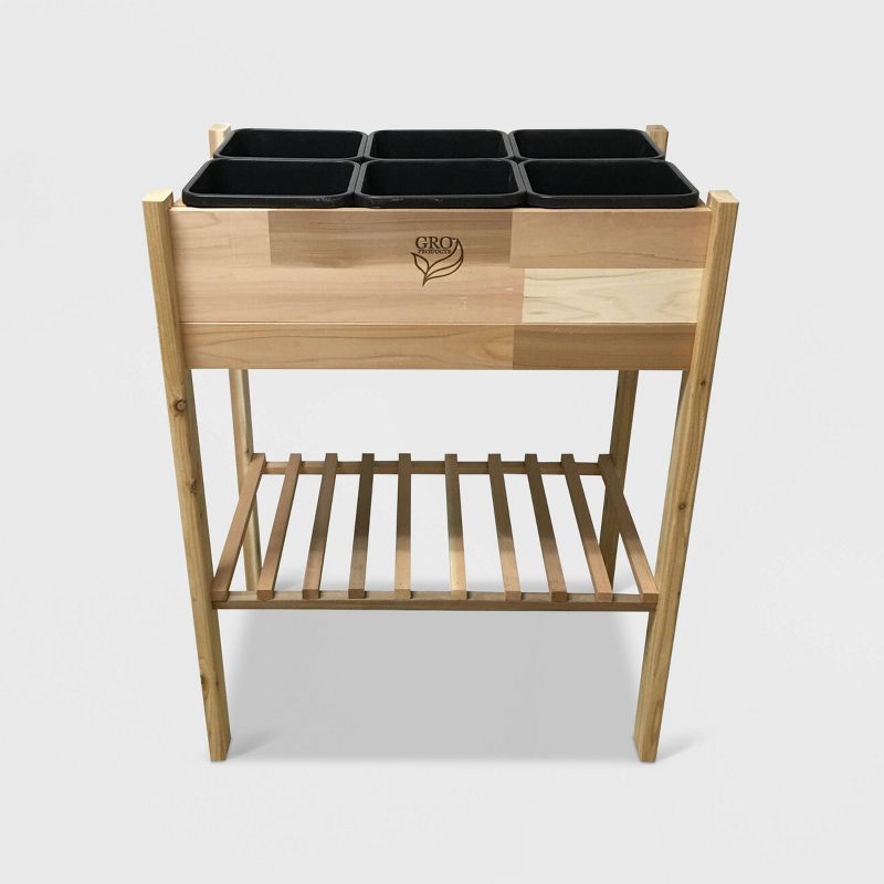 Rectangular Elevated Garden Bed With Removable Liners Cedar - GRO Products