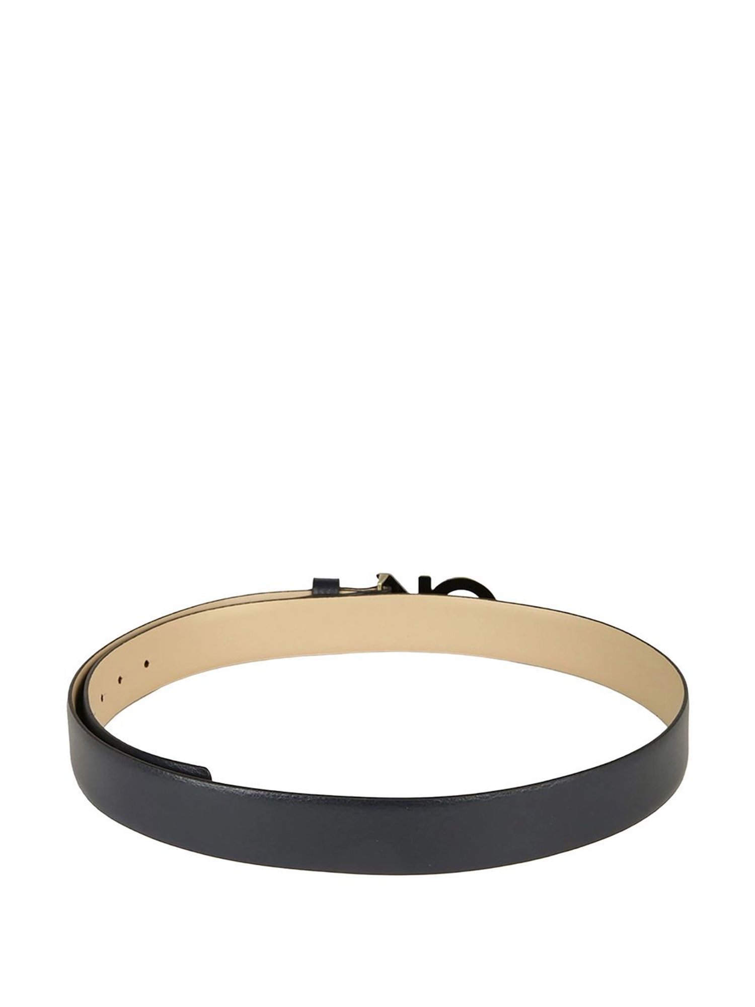 Fossil Julian Black Leather Solid Waist Belt