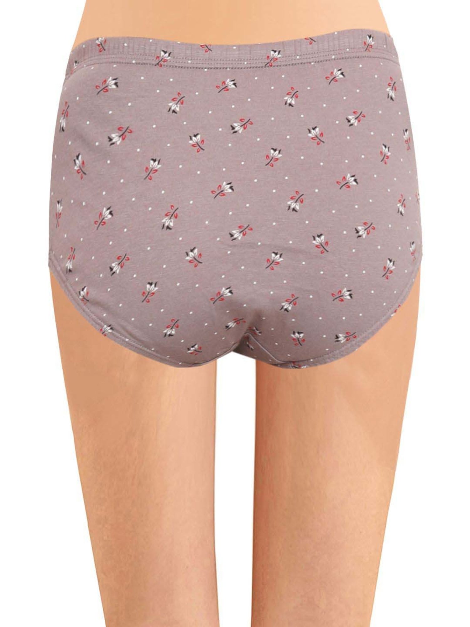 IN CARE Pink & Grey Cotton Printed Hipster Panties - Pack Of 3