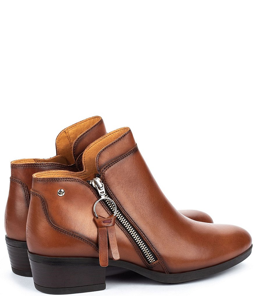 Pikolinos Daroca Side Zip Leather Block Heel Booties