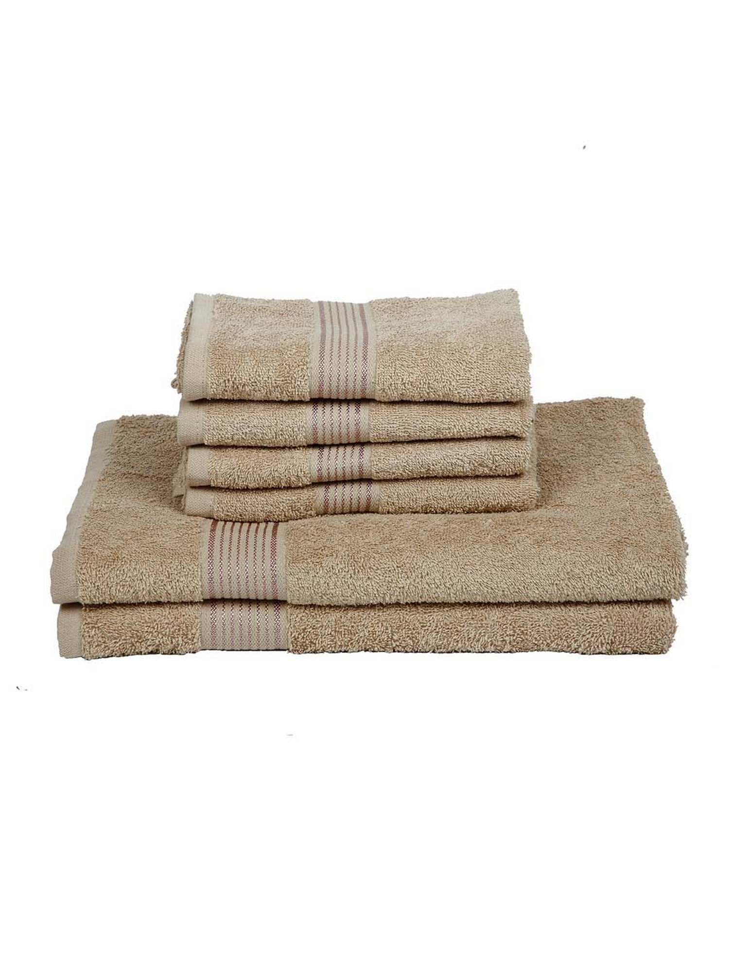 LORENA [6pc] 100% Cotton Super-Soft Terry Towels -2pc Bath, 4pc Hand (d`ross) solid-taupe