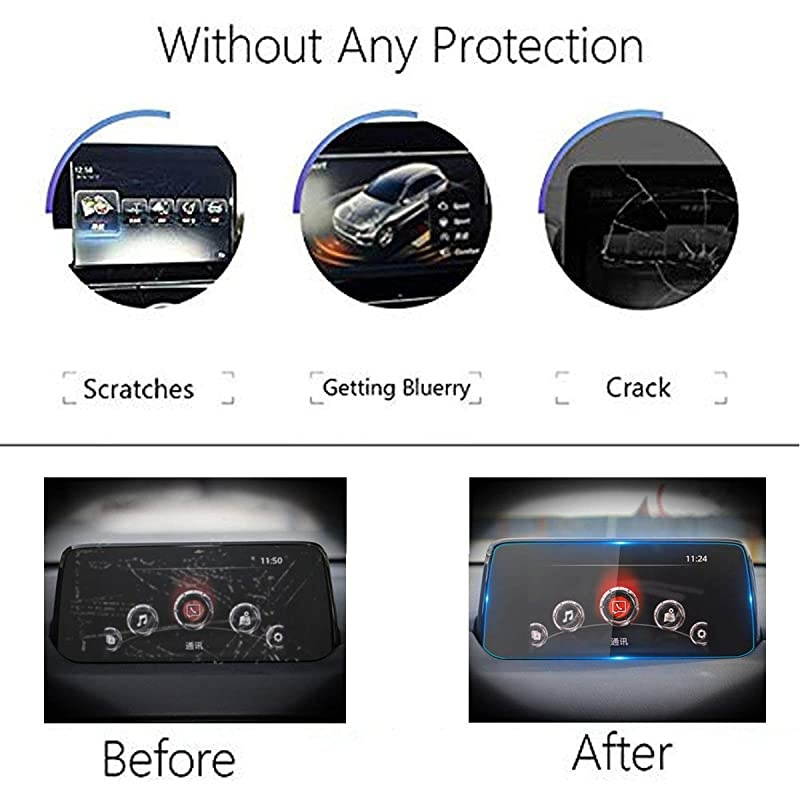 For Mazda CX-5 Navigation Screen Protector [2017-2020],  Tempered Glass Screen Protector [0.3mm, 9H Hardness] Anti-Explosion Entertainment LCD Screen Protector Foil [7" Trapezoid]&iexcl;&shy;