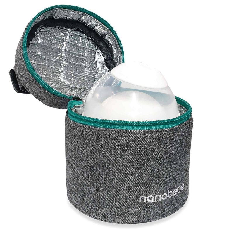 Nanobebe Compact Triple-Insulated Bottle Cooler & Travel Bag with Ice Pack - Gray - 30qt