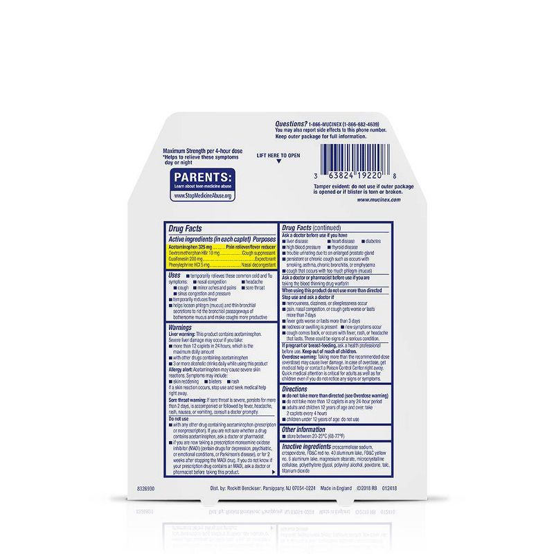 Mucinex Fast-Max Caplets - Cold & Flu - 20ct