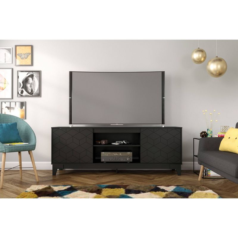 Hexagon TV Stand for TVs up to 72" Black - Nexera
