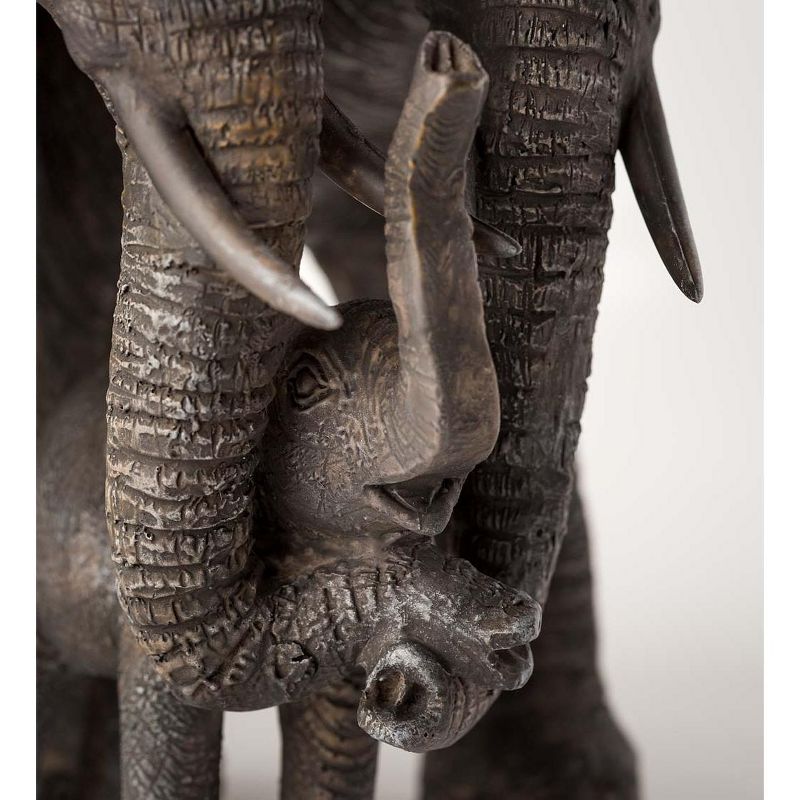 Wind & Weather Mother, Father and Baby African Elephant Family Sculpture