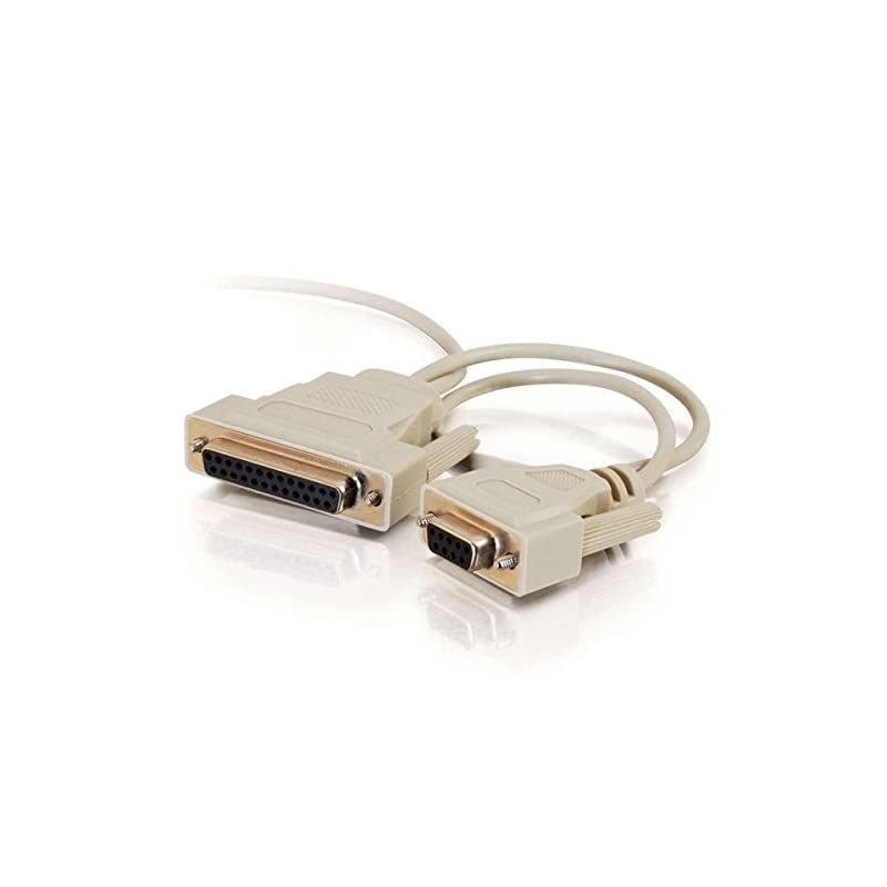 02897 DB9 Female to DB25 Female Universal Serial LapLink Compatible Cable Beige 6 Feet 182 Meters