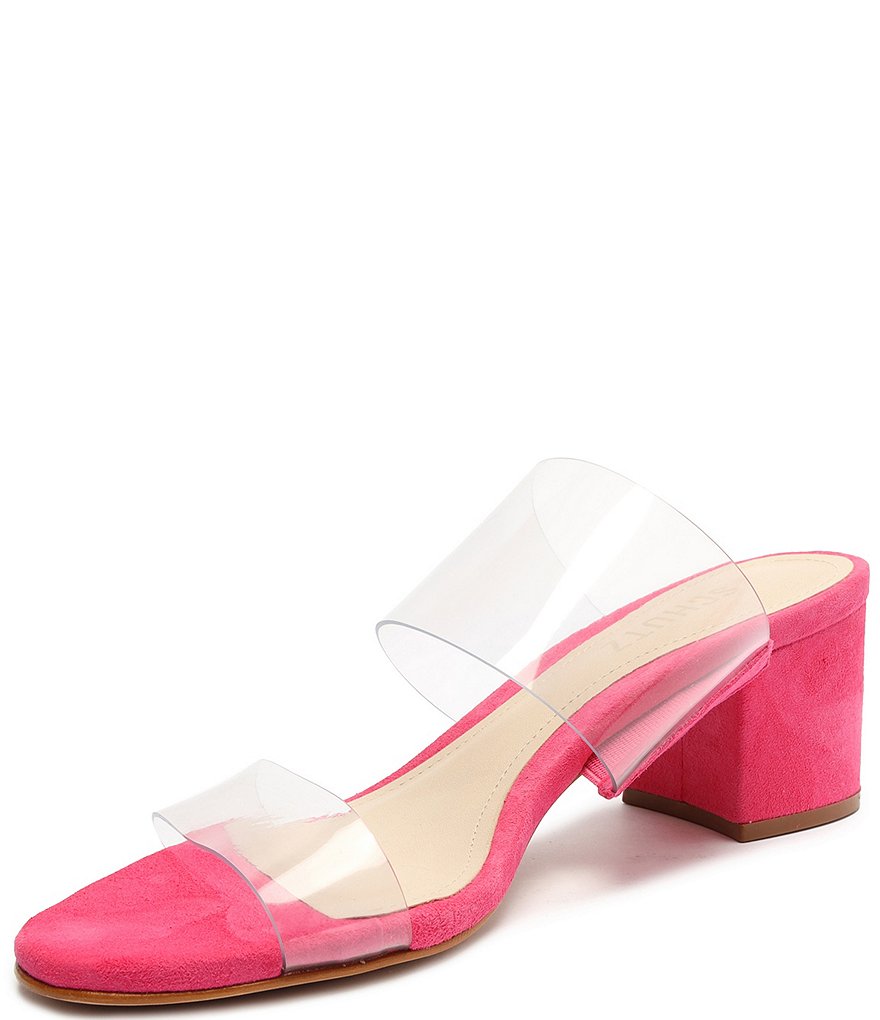 Schutz Victorie Clear Vinyl And Suede Dress Sandals