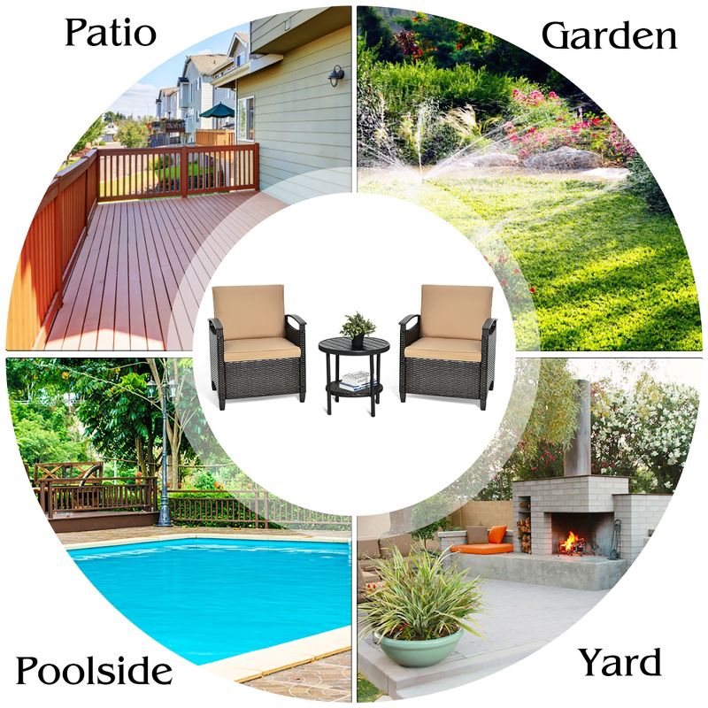 Breckenridge 4pc Seating Set Java Brown Fame Sunbrella Meredian Brick Red Fabric - La-Z-Boy