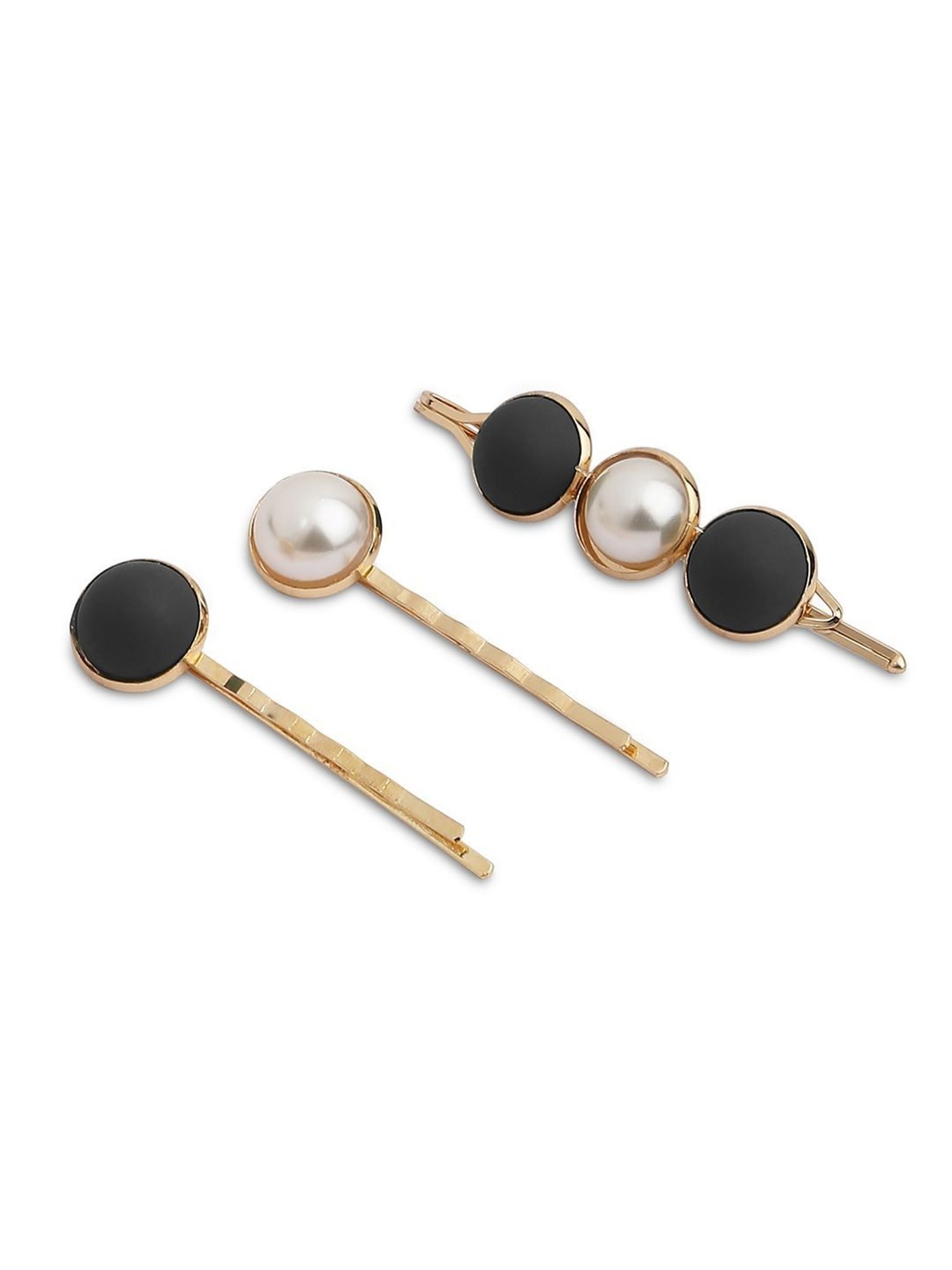 Golden Embellished Hair Clip - Set of 3