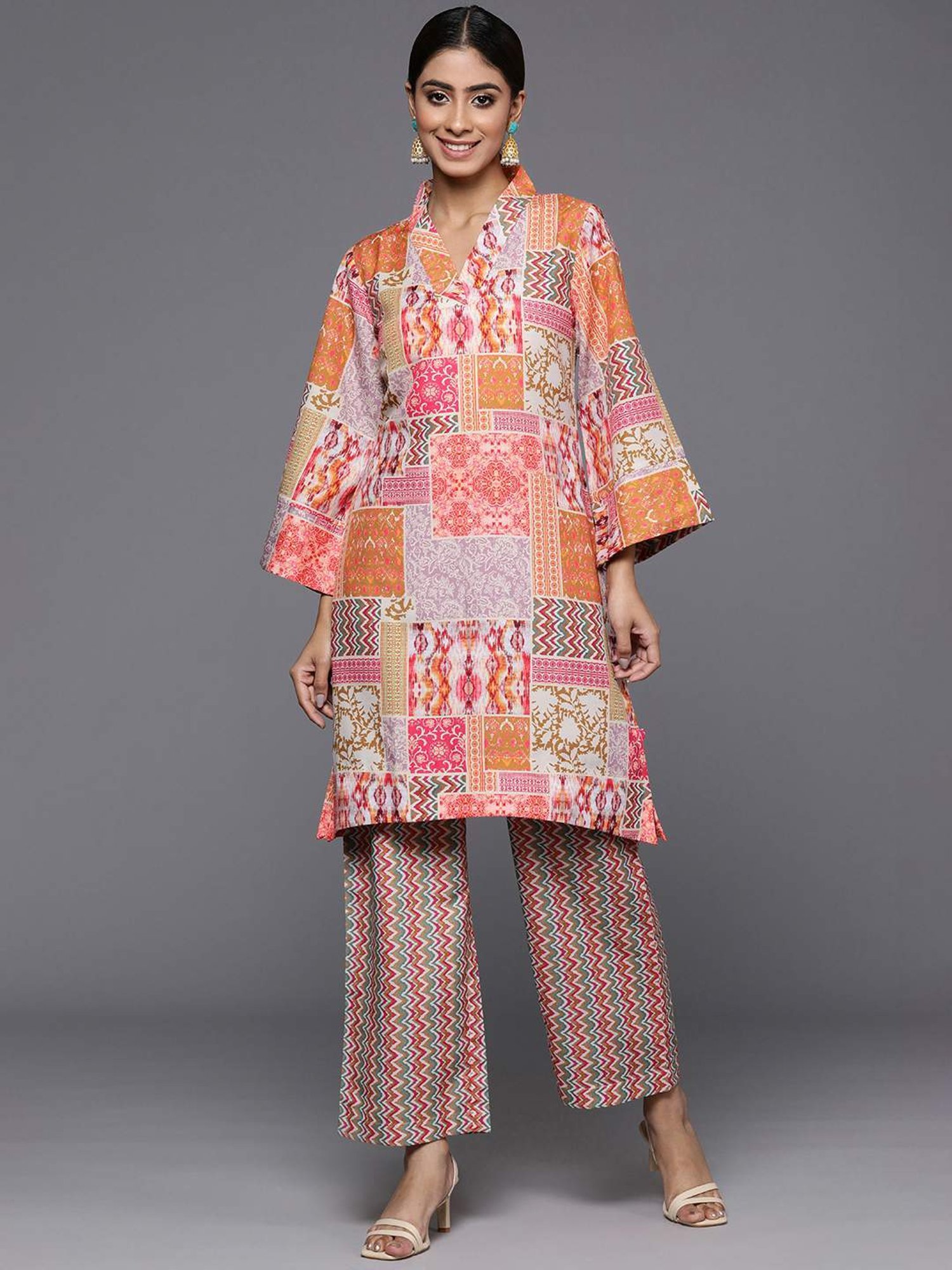 Varanga Multicolored Printed Kurti Palazzo Set