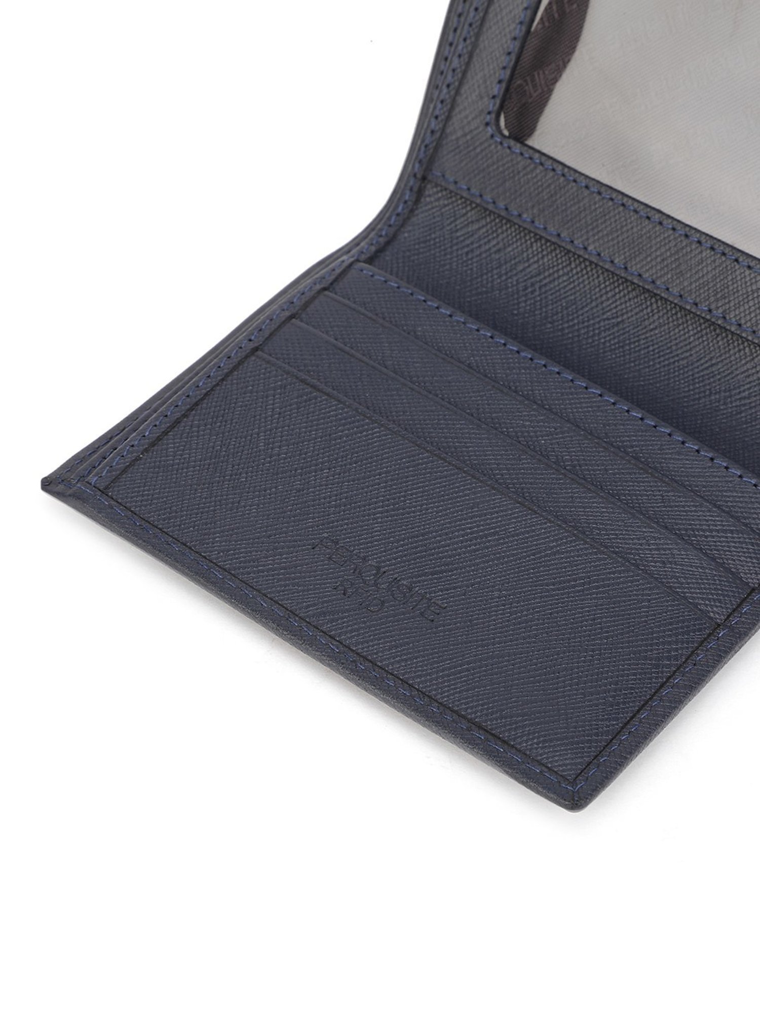 PERQUISITE Navy Casual Leather Bi-Fold Wallet for men