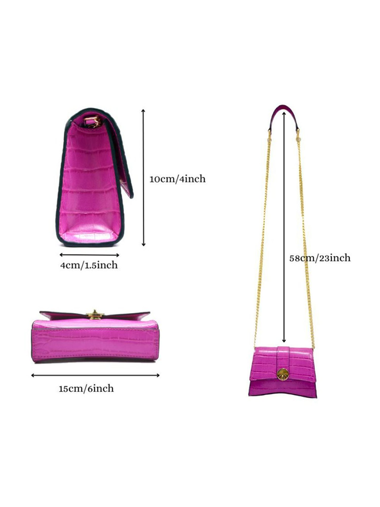 BELWABA Pink Textured Small Cross Body Bag