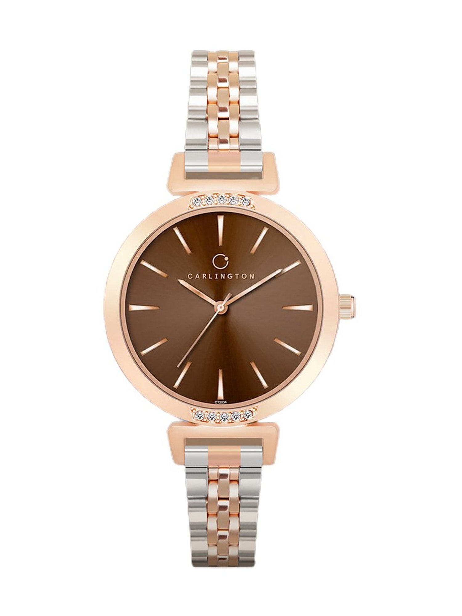 Carlington Iconic 2034Two Tone Brown Analog Watch for Women