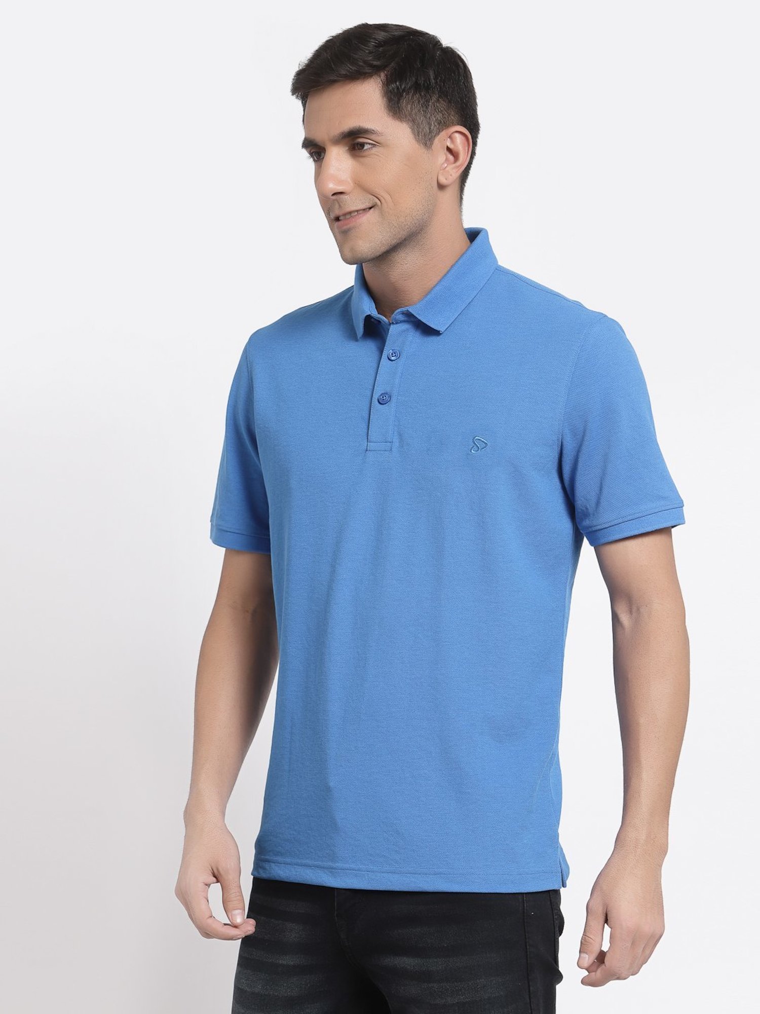 Sporto Blue Regular Fit Polo T-Shirt