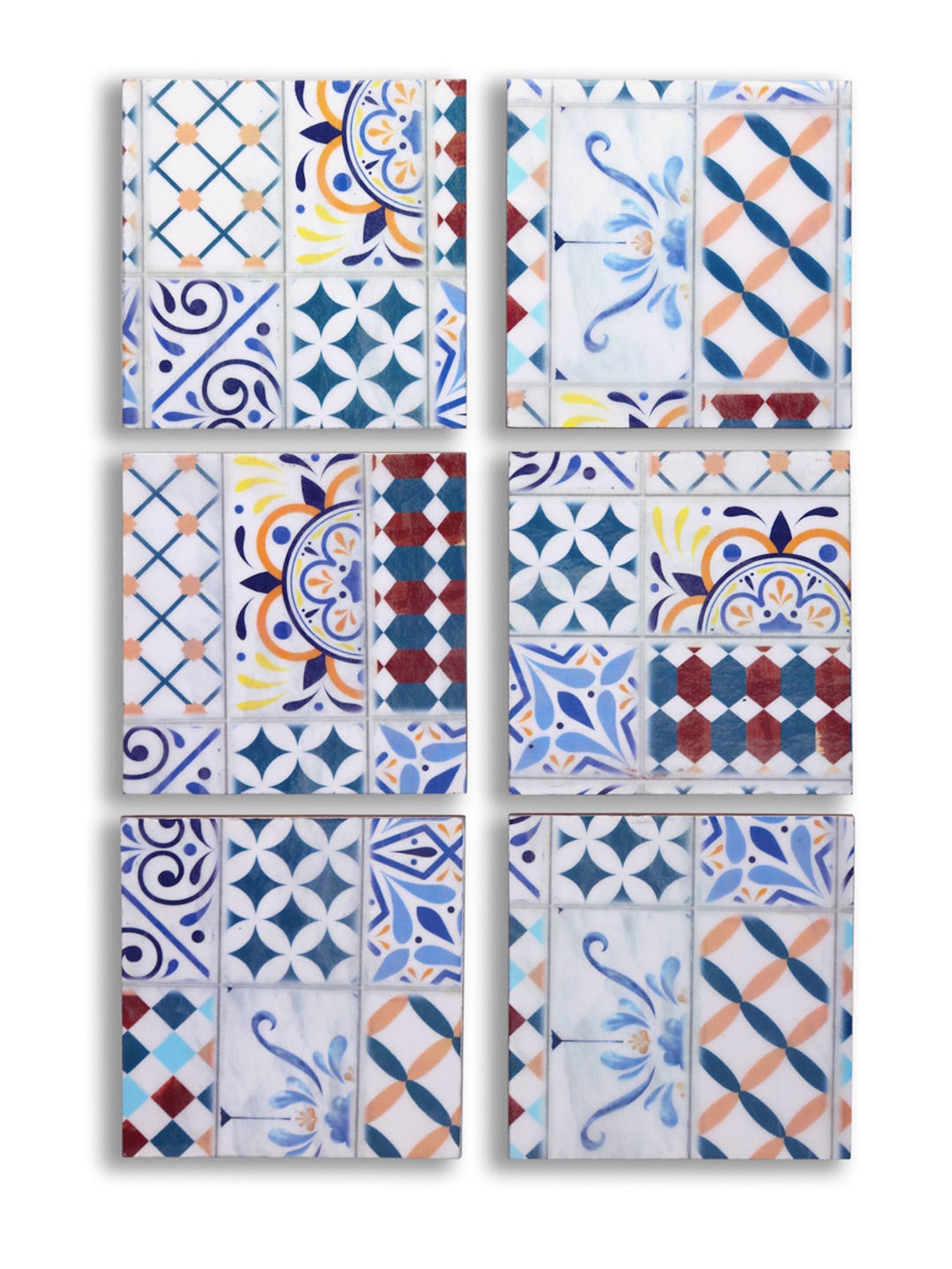 Crayton Hexagon Beige Geometric MDF Coaster - Set of 4