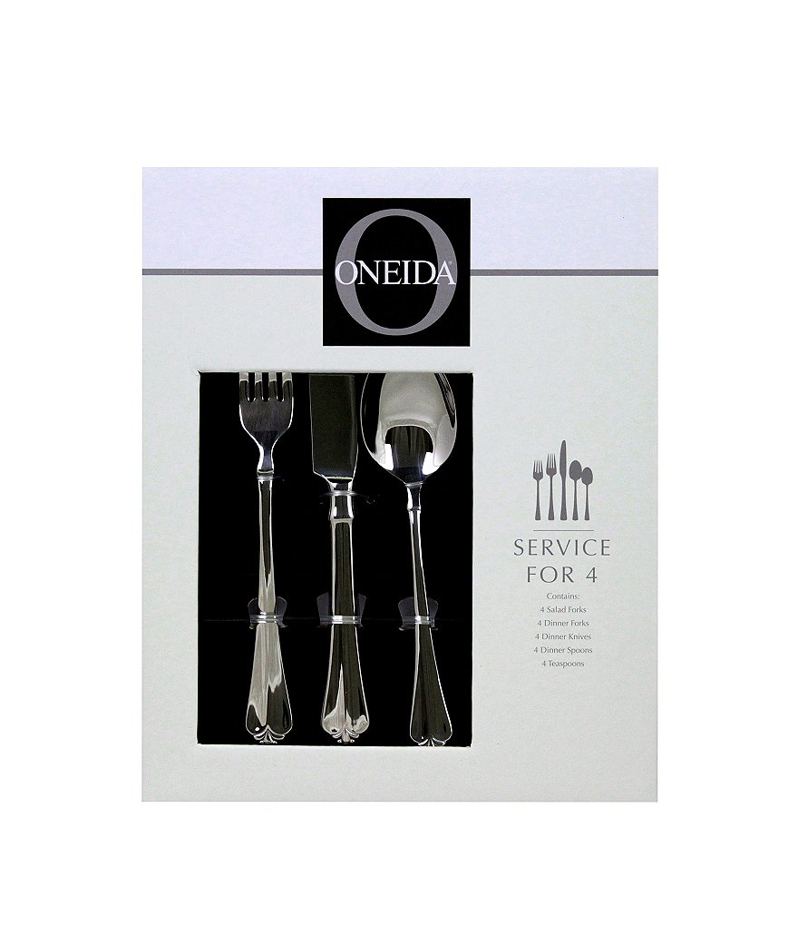 Oneida Juilliard Fleur-de-Lis 20-Piece Stainless Steel Flatware Set