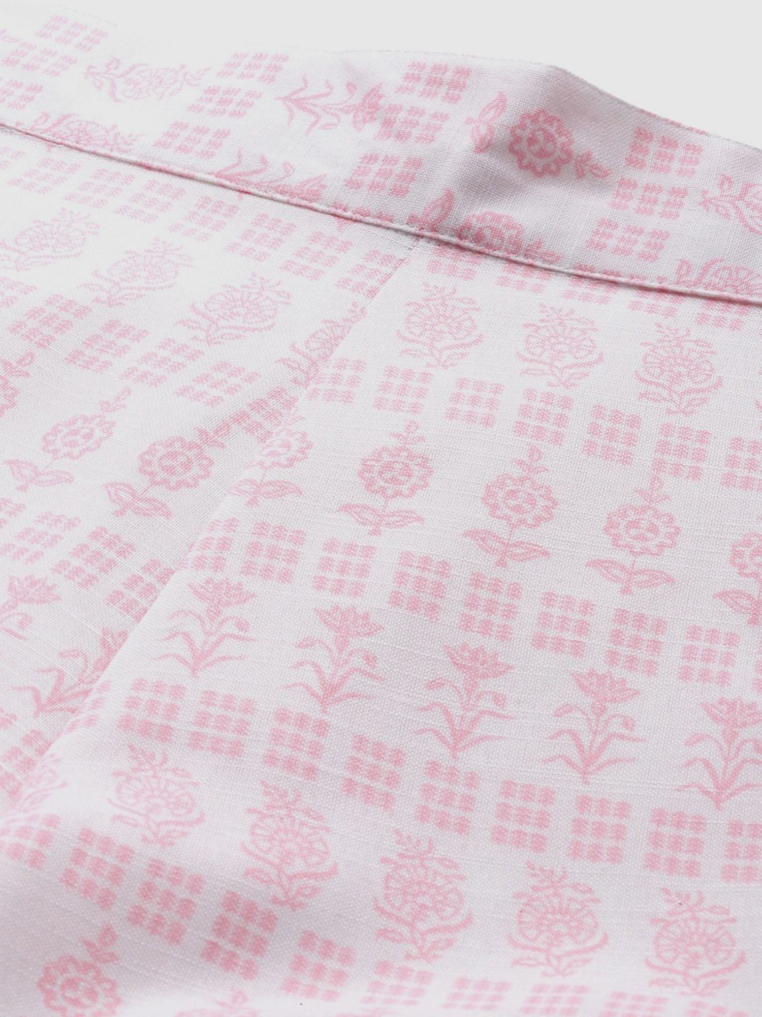 Ziyaa Pink Floral Print Kaftan Pyjama Set