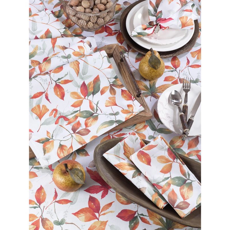 Saro Lifestyle Patterned Table Napkins With Soft Toned Fall Leaves (Set of 4)