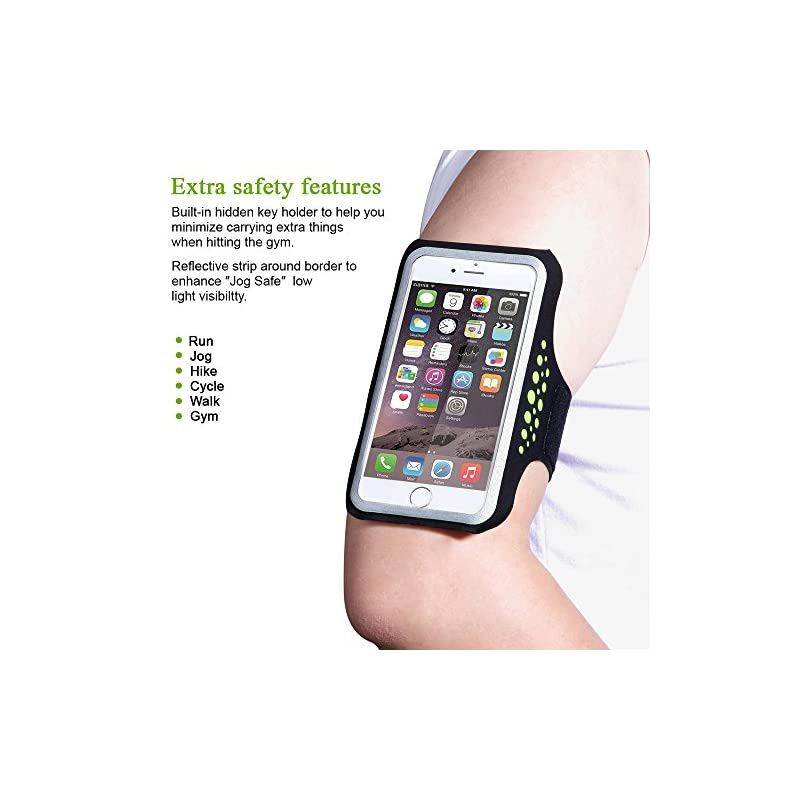 Armband for iPhone X, iPhone 8 Plus, 7 Plus, 6 Plus, 6s Plus, iPod Galaxy S6, S6 Edge, S7 Edge Plus with Key Cards Money Holder, for Running, Sports, Jogging, Hiking, Biking 5.8''