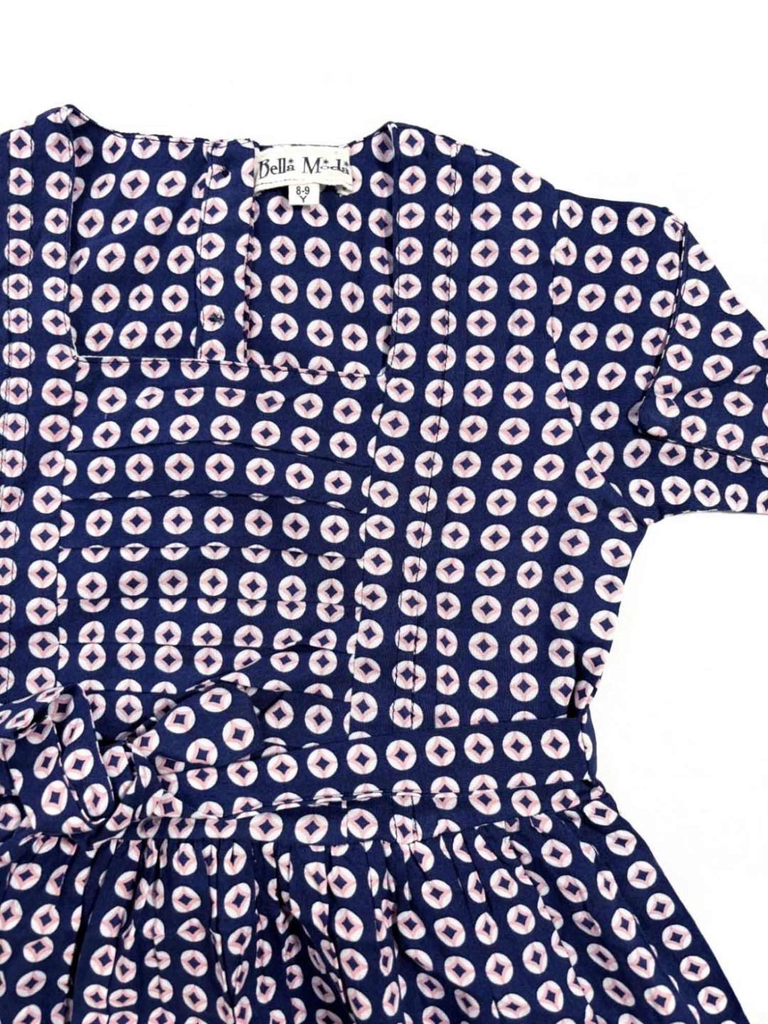 Bella Moda Kids Navy Cotton Printed Dress