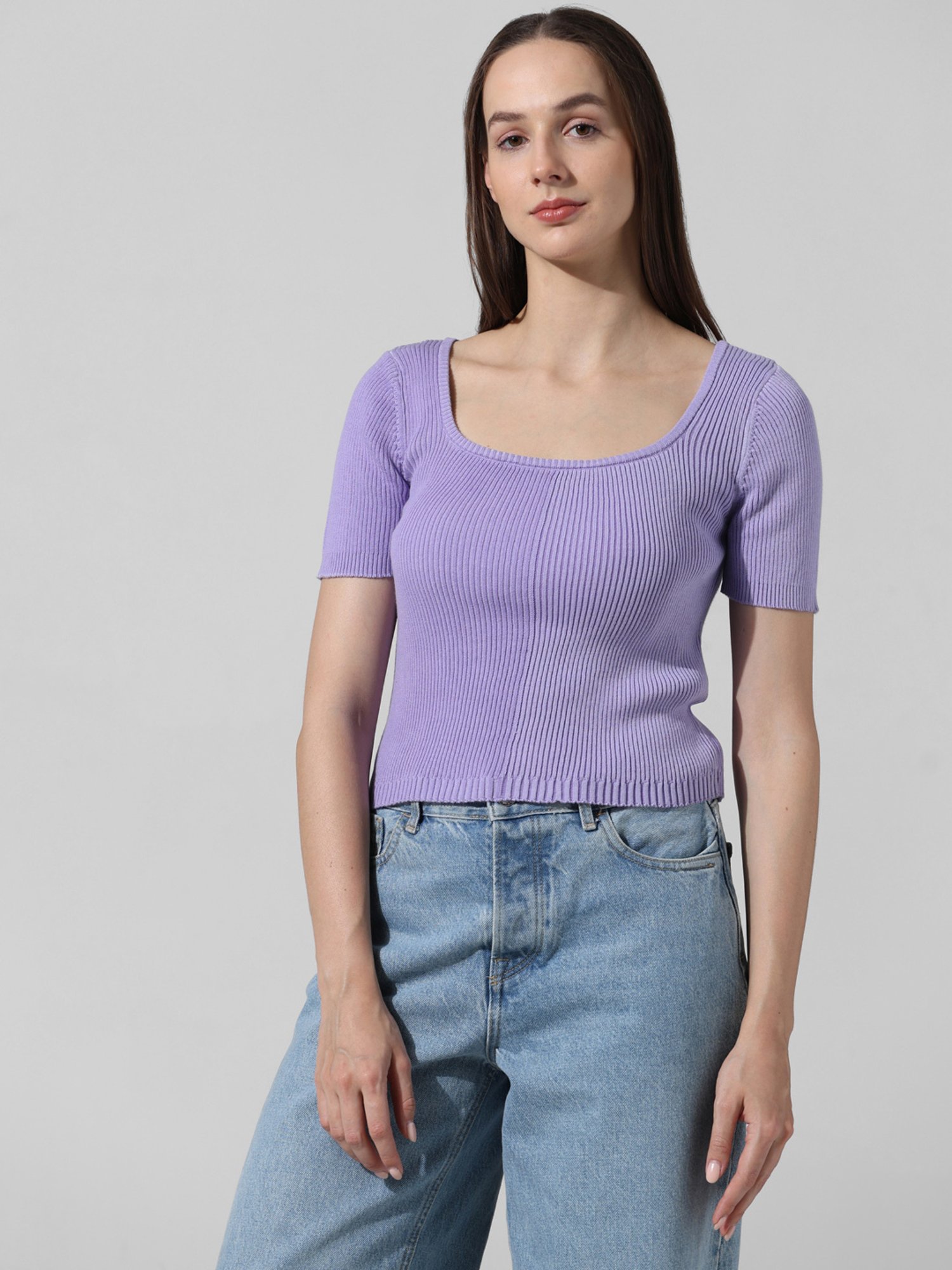 Only Lavender Cotton Regular Fit Top