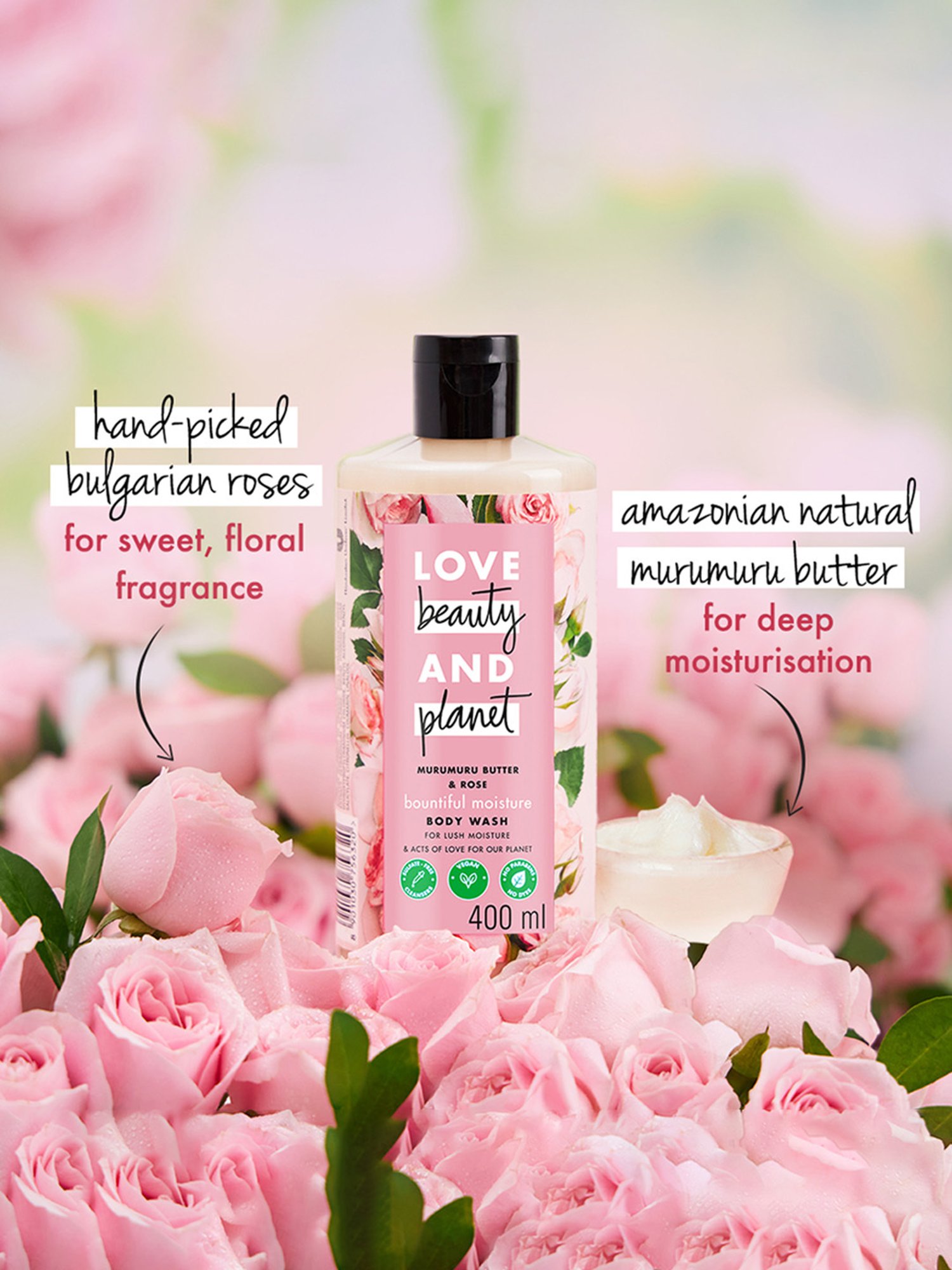 Love Beauty & Planet Murumuru Butter & Rose Bountiful Moisture Body Wash - 200 ml
