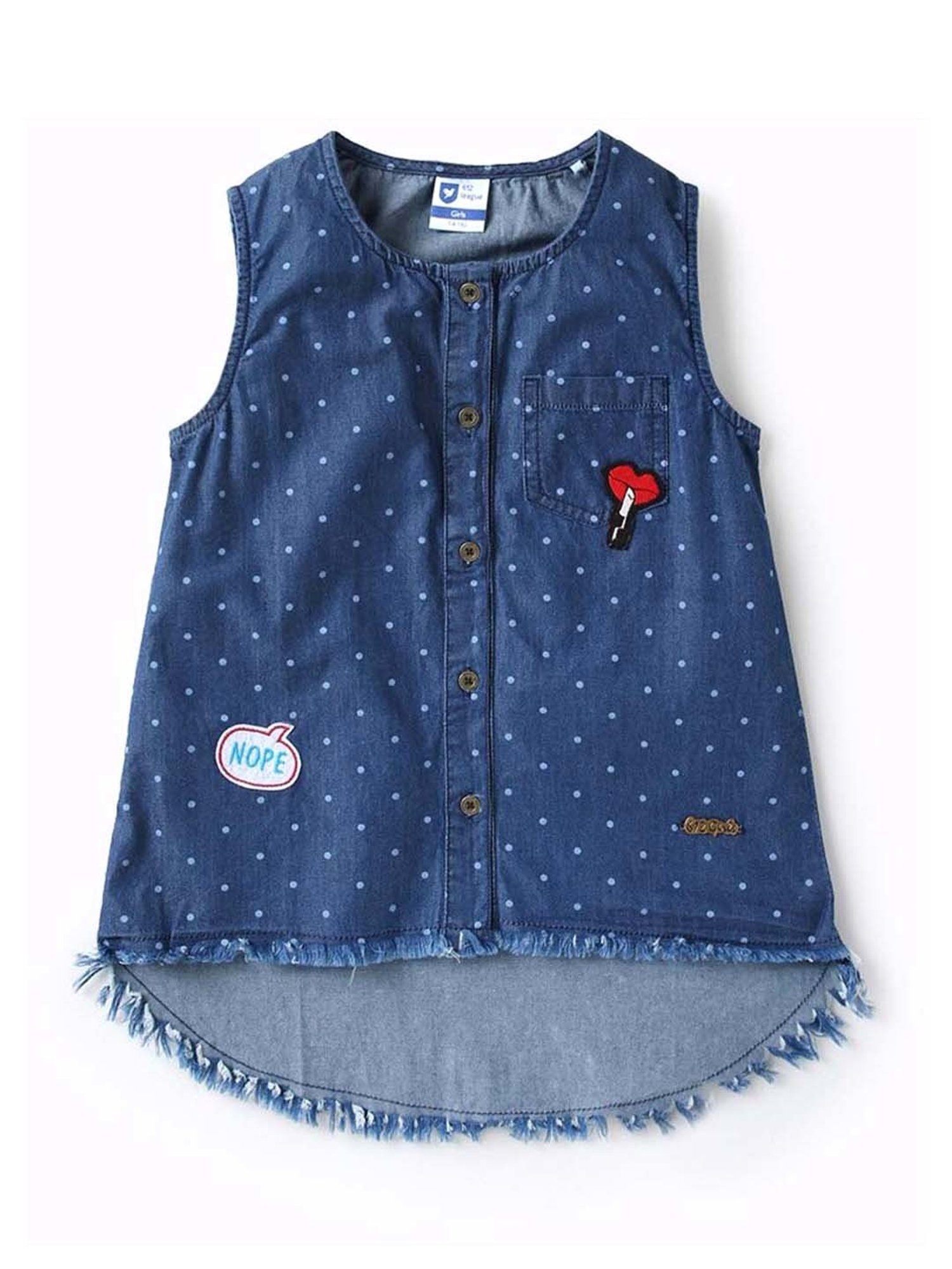 612 League Kids Blue Cotton Printed Top