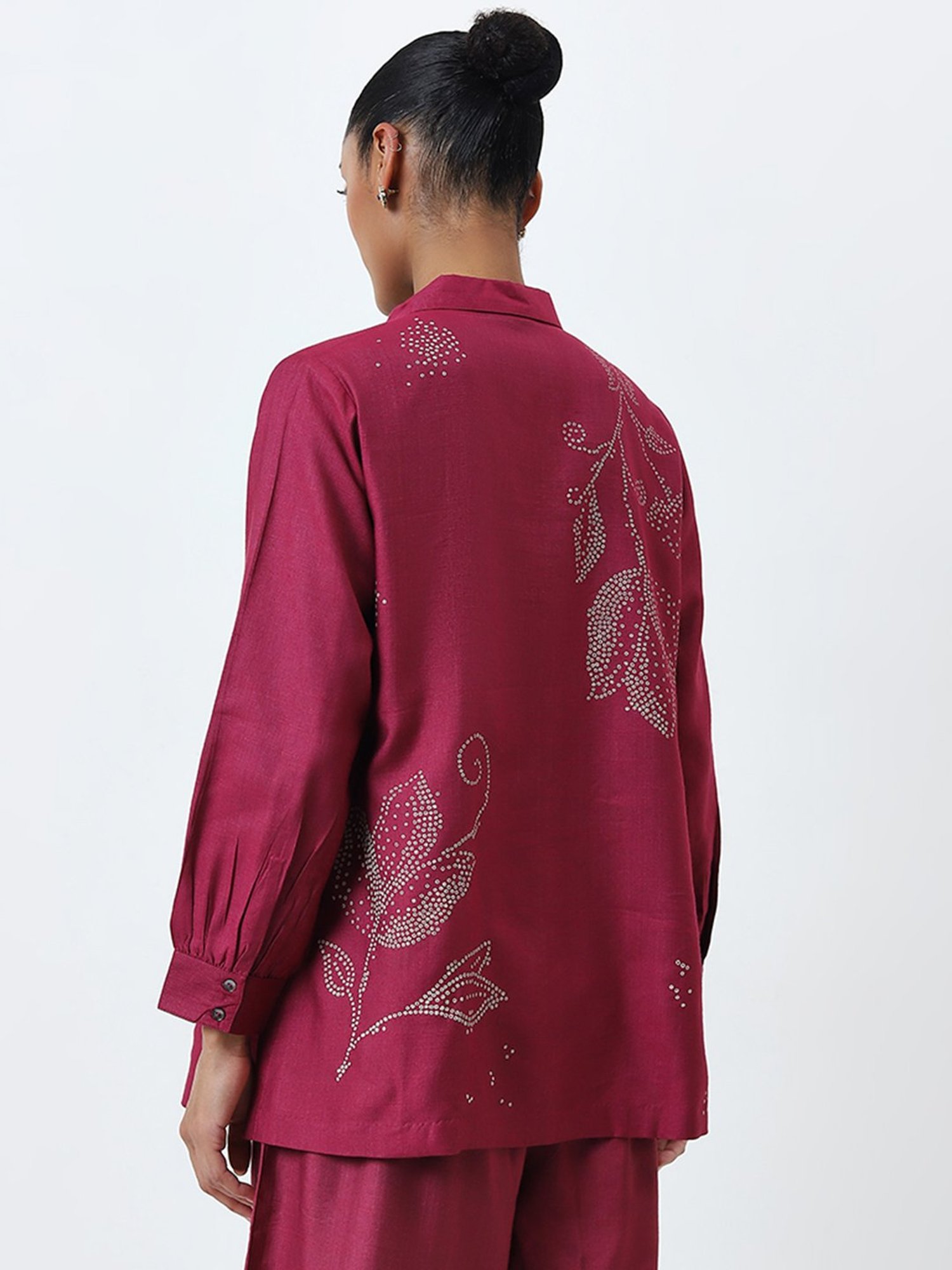 Zuba by Westside Magenta Bandhani Print A-Line Tunic
