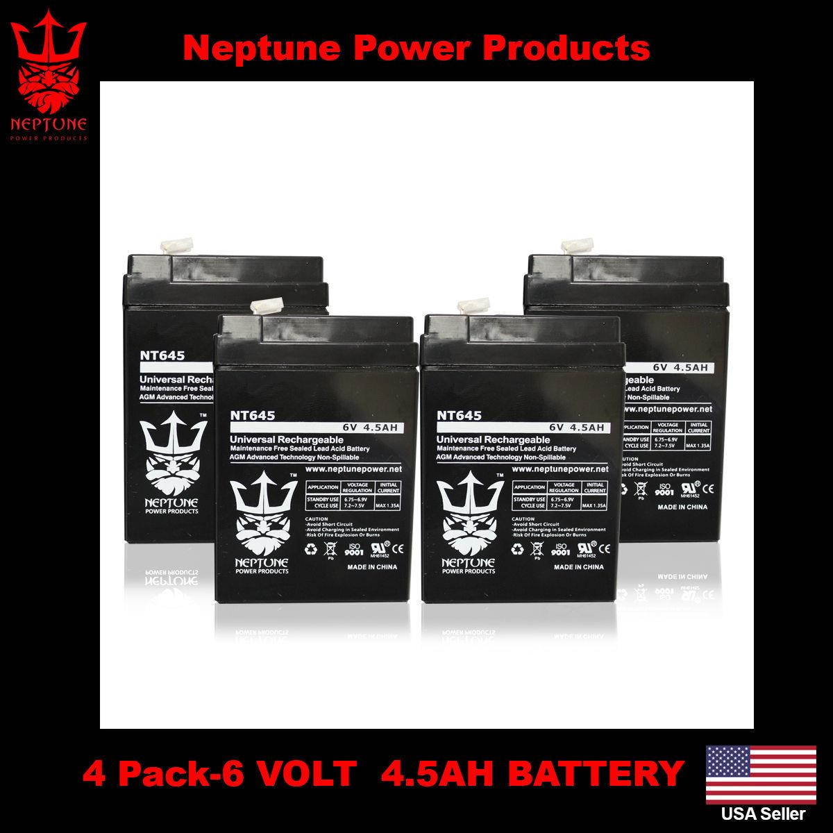 4 NT645 PS640 Battery Lead Acid Battery 6V 4.5ah 6 Volt Mojo Game Feed