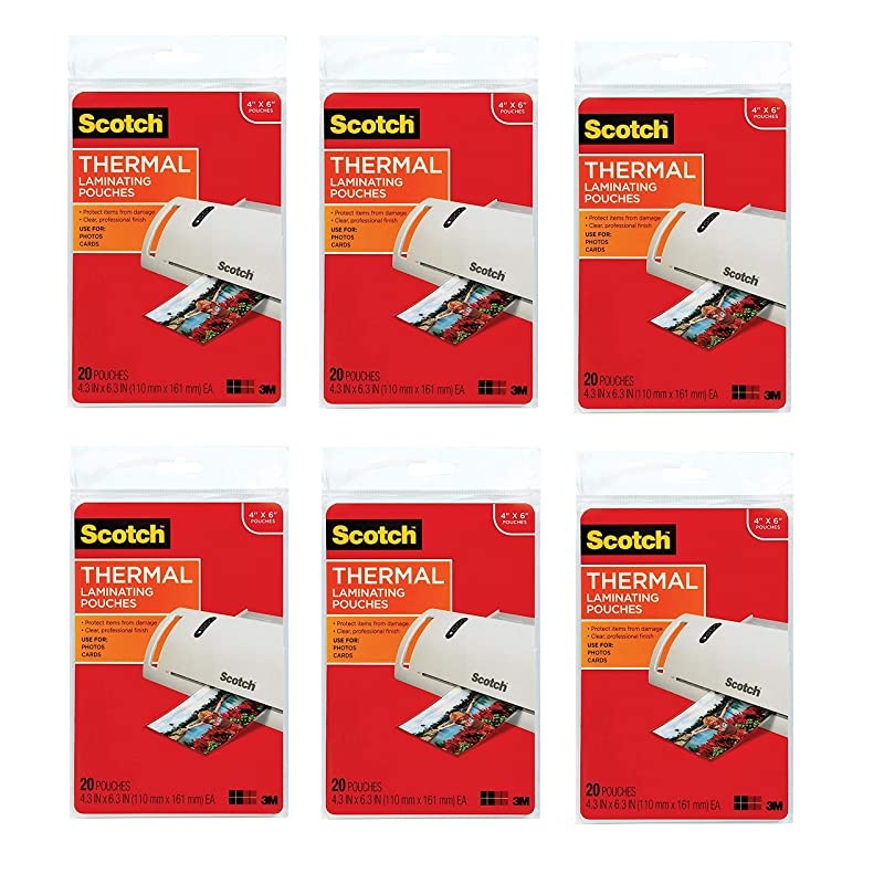 Thermal Laminating Pouches, 4.37 Inches x 6.36 Inches, 20 Pouches (TP5900-20) (6)