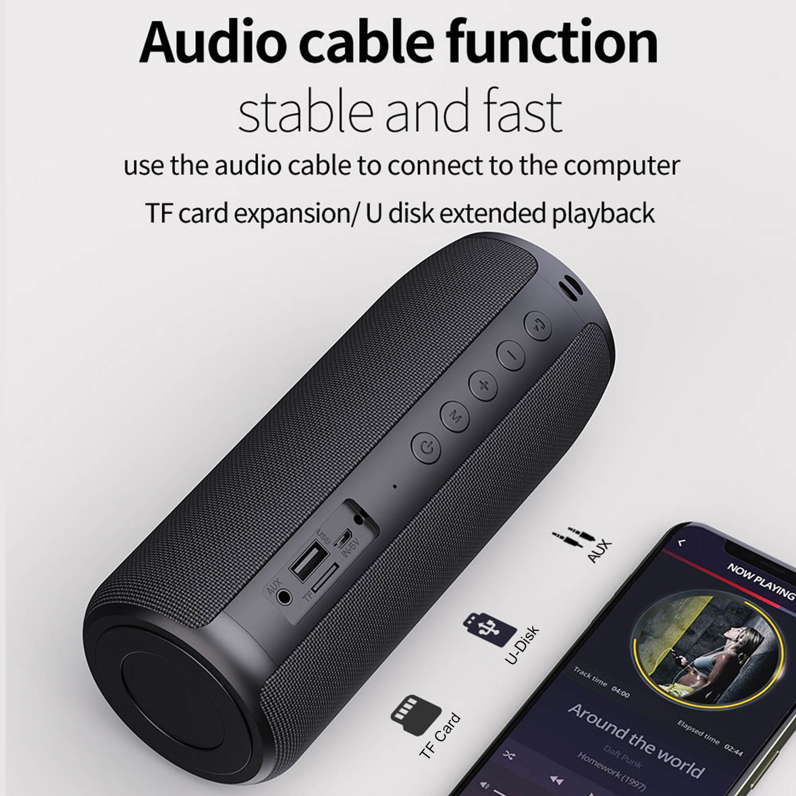 ZEALOT-S51 Portable BT Wireless Speaker Bass Stereo Sound Portable Subwoofer Waterproof Sound Box Support TF TWS USB Flash Drive