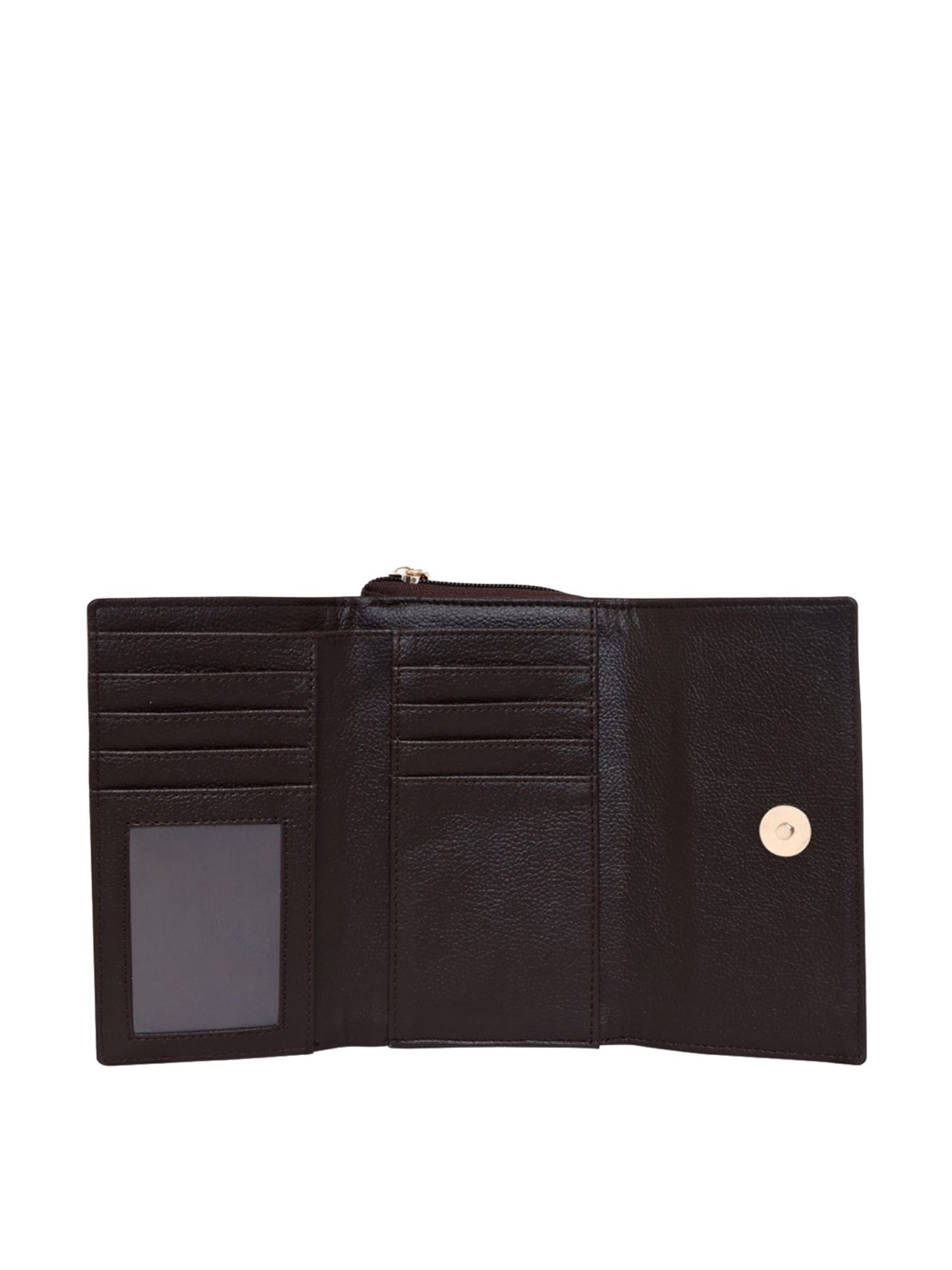 Giordano Brown Textured Tri-Fold Wallet for Women