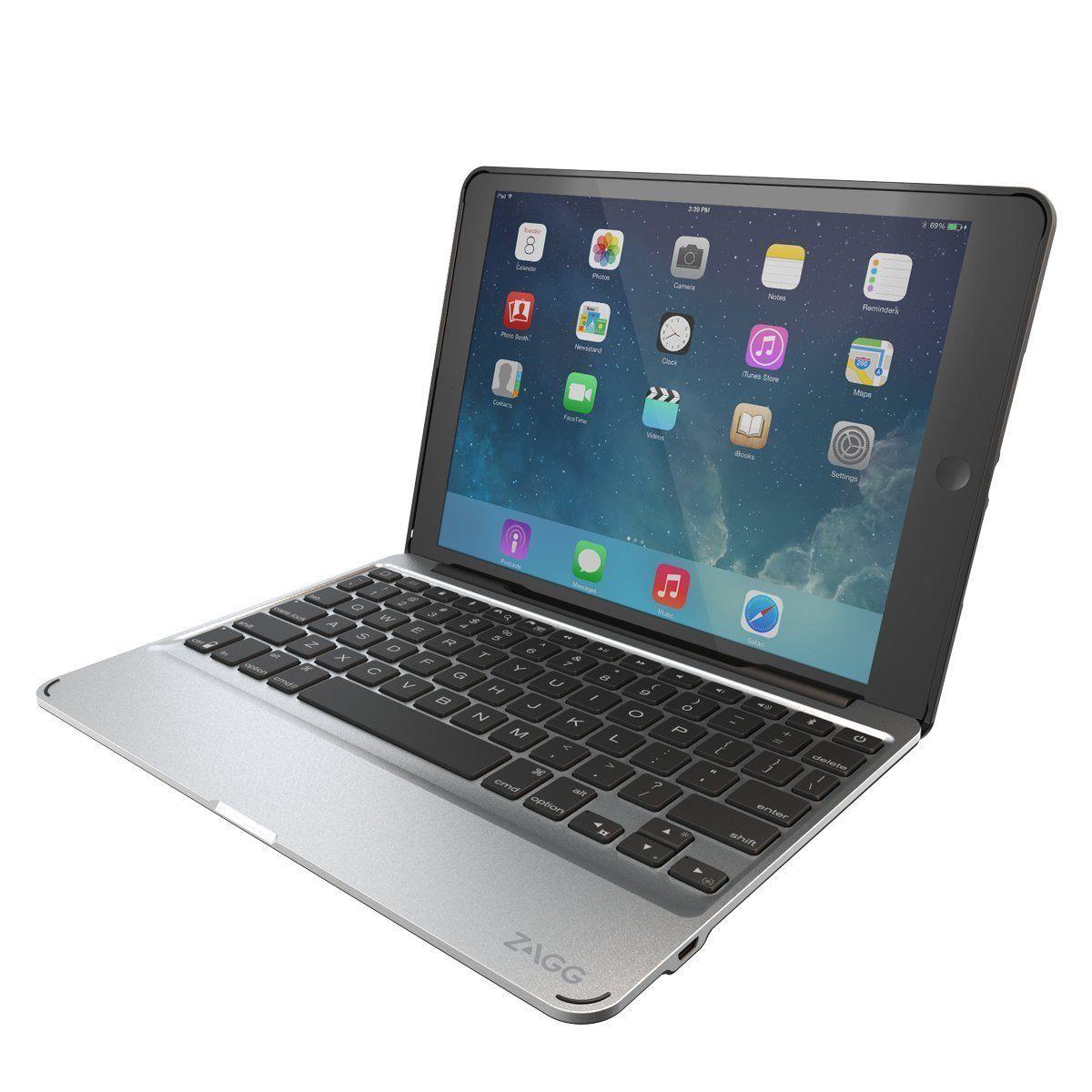 Zagg Slim Book W/ Backlit Bluetooth Keyboard & Detachable Case For iPad Air 2