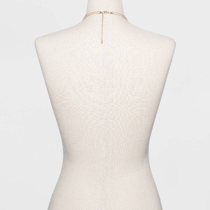 Two Row Brass Bead Station Necklace - A New Day™ Gold