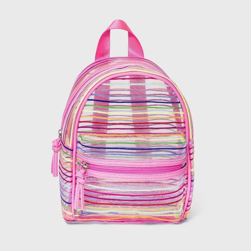Girls' Striped Mesh Mini Backpack - Cat & Jack™