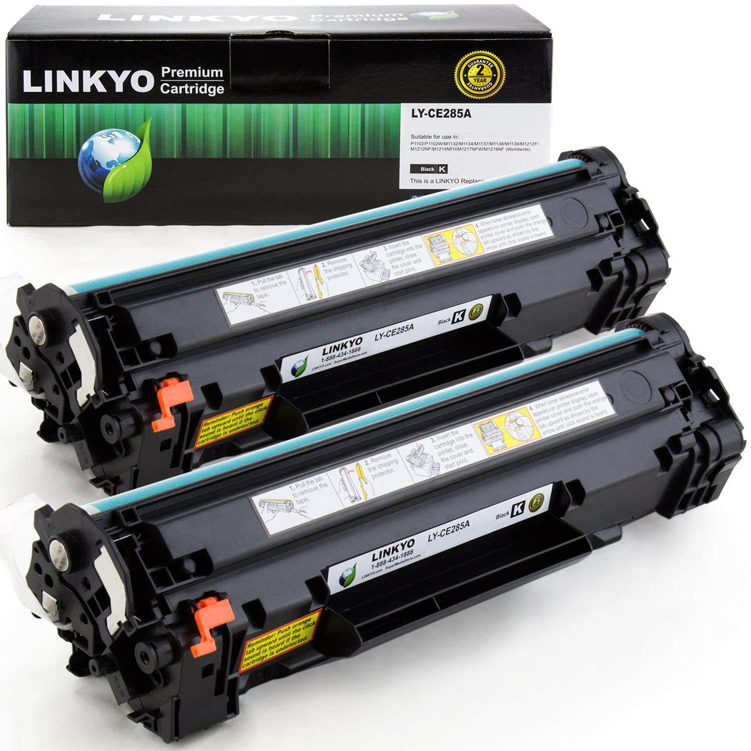 LINKYO Compatible Toner Cartridge Replacement for HP 85A CE285A (Black, 2-Pack)